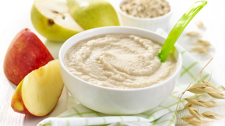 bowl of baby cereal porridge