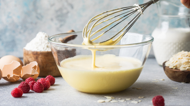 Pancake batter in bowl