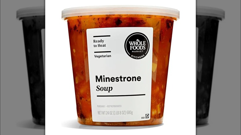 Whole Foods minestrone soup container