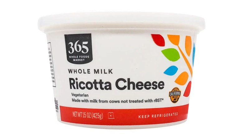 Whole Foods ricotta cheese container