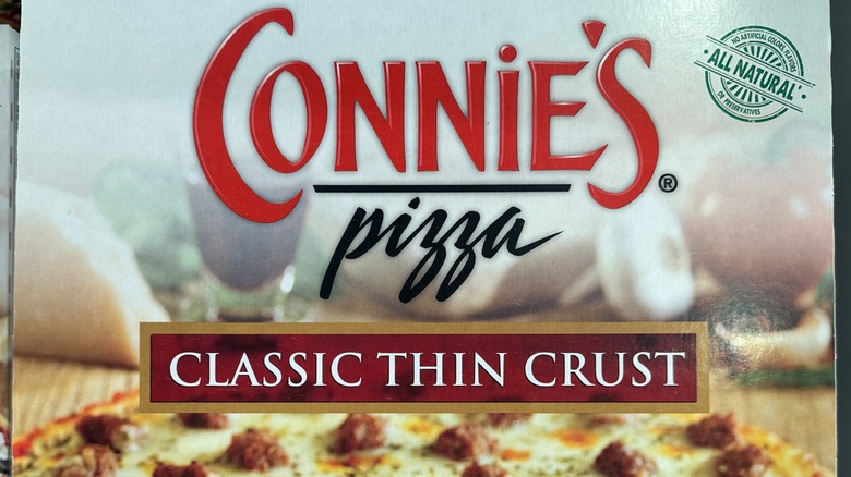 A box of Connie's pizza