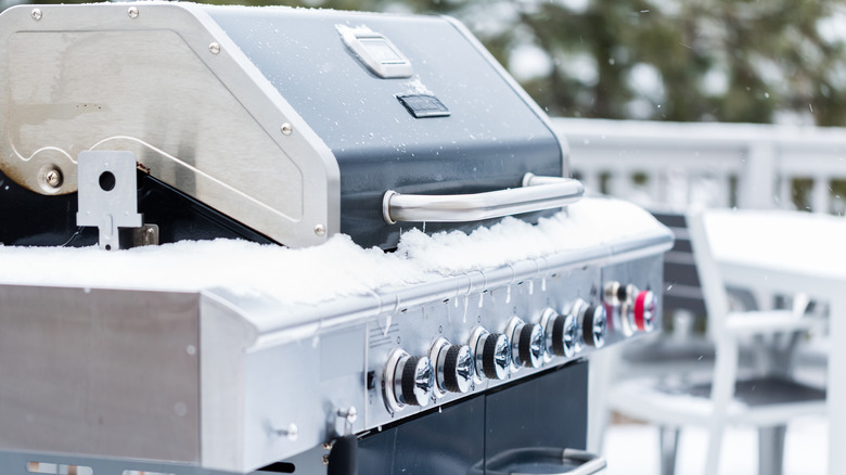 Snow on grill