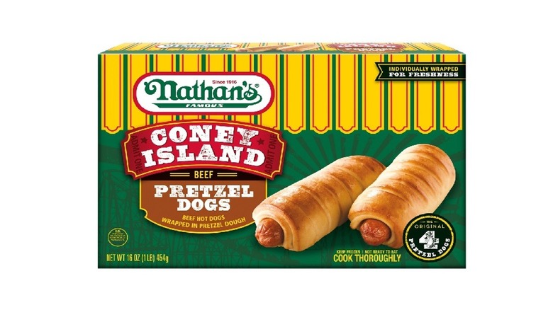 box of Nathan's pretzel dogs