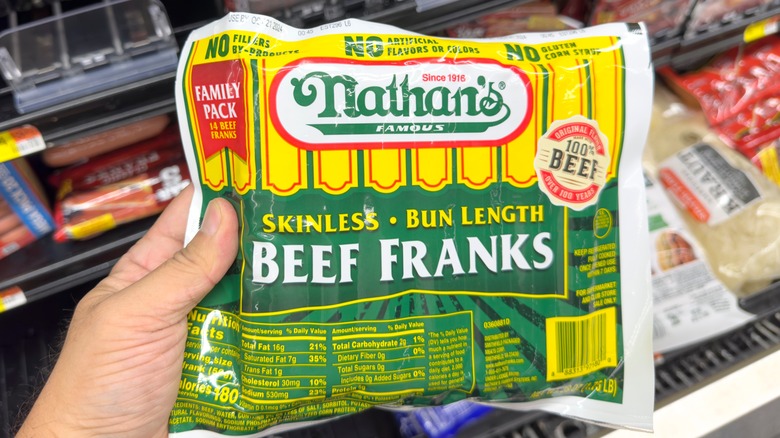 pack of Nathan's beef franks