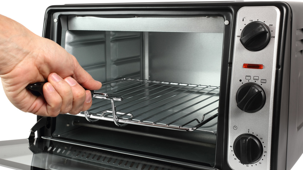 Placing rack inside toaster oven