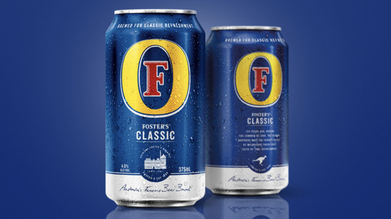 Cans of Foster's beer