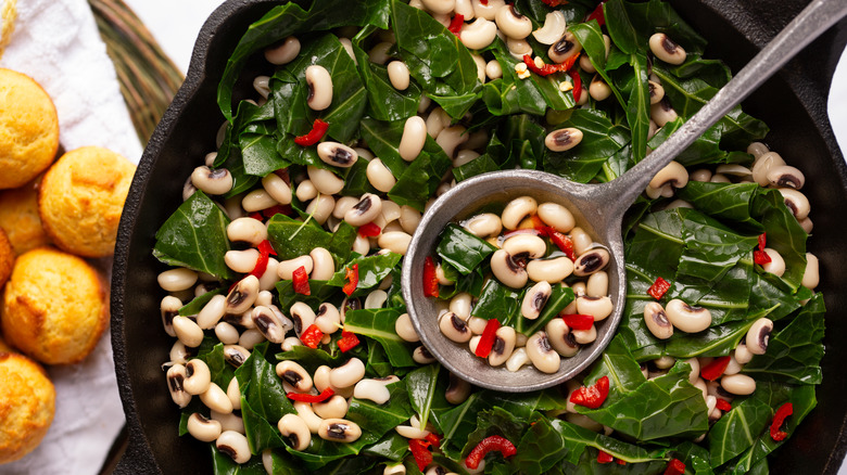 Collard greens and black eyed peas