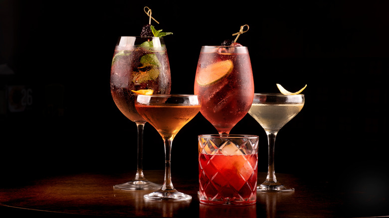 assorted spritz cocktails and garnishes