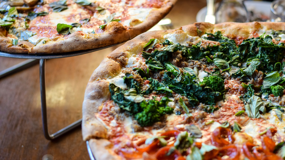 Broccoli rabe on pizza