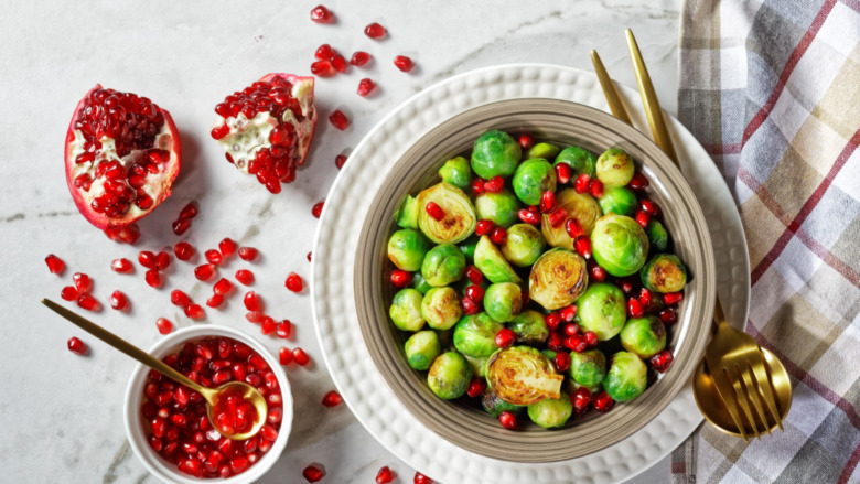 Brussels sprouts with pomegranite