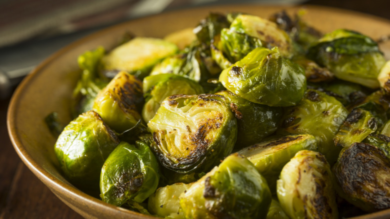 Roasted Brussels sprouts on a plate