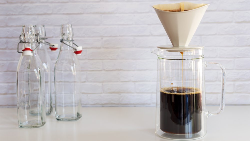 coffee being strained