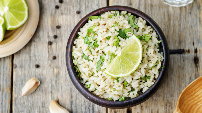 rice with cilantro and lime