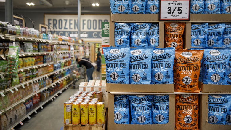 display of Sprouts Brand potato chips