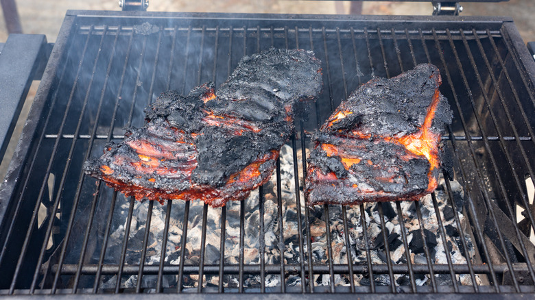 burnt items on a grill