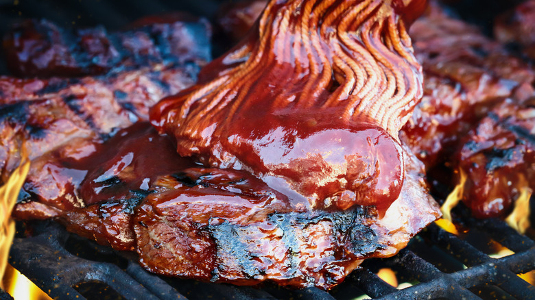 barbecue mop on a grill