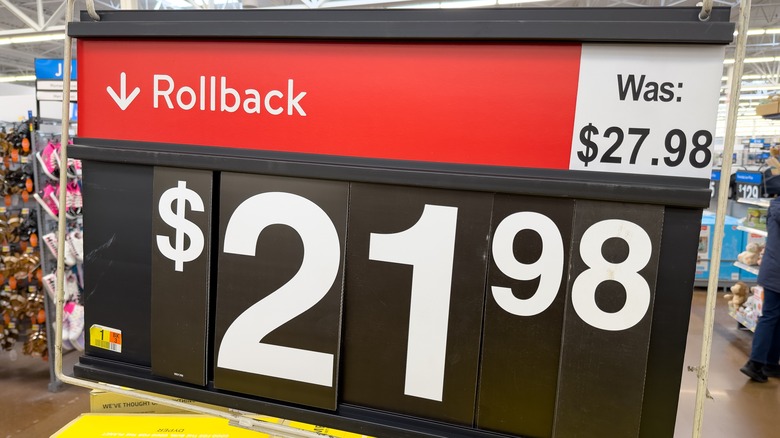 Walmart rollback sign