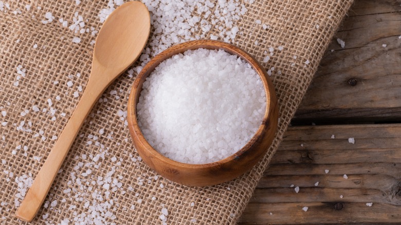 salt in bowl with spoon