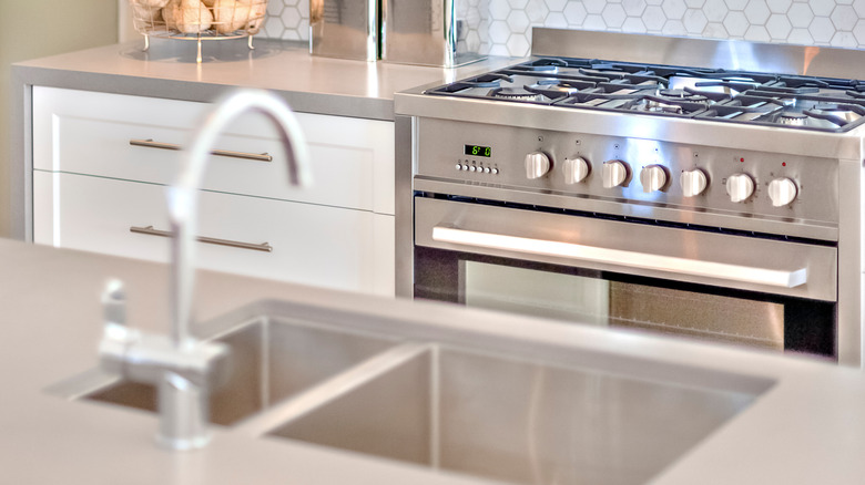 Oven in kitchen for baking muffins