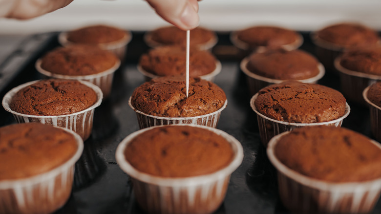 Toothpick in muffin