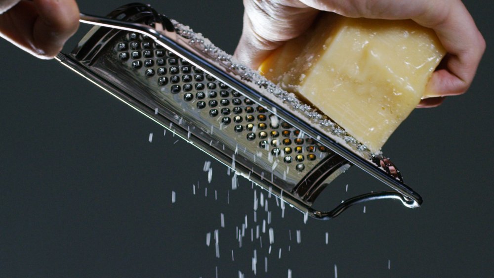 Grating Parmesan for mac and cheese
