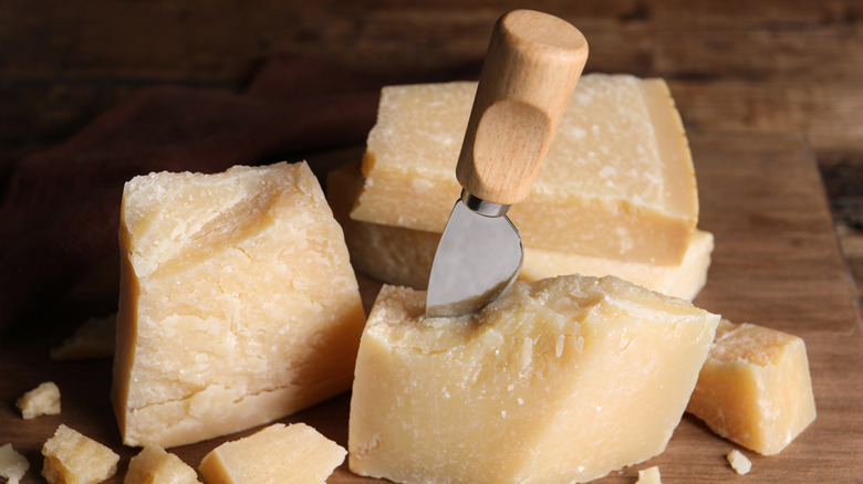 Cutting Parmigiano-Reggiano