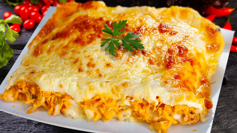 chicken lasagna on a plate