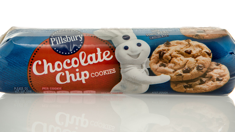 Roll of Pillsbury chocolate chip cookie dough