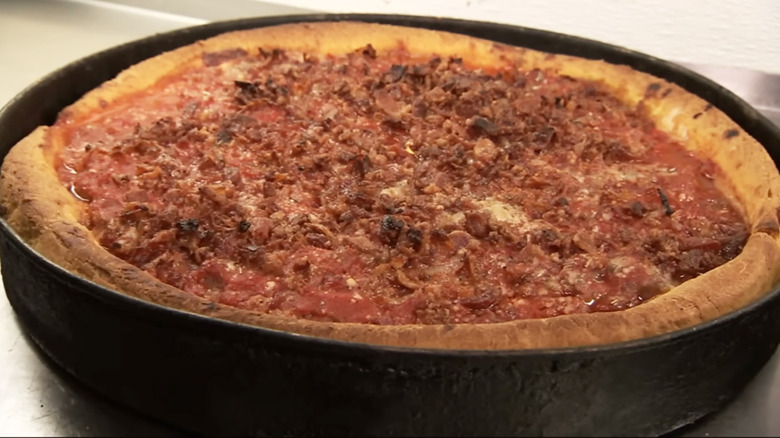 whole deep dish pizza