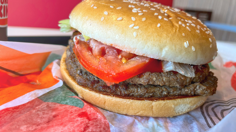 Burger King Double Whopper on wrapper