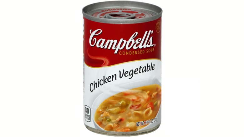 Can of Campbell's Chicken Vegetable coup