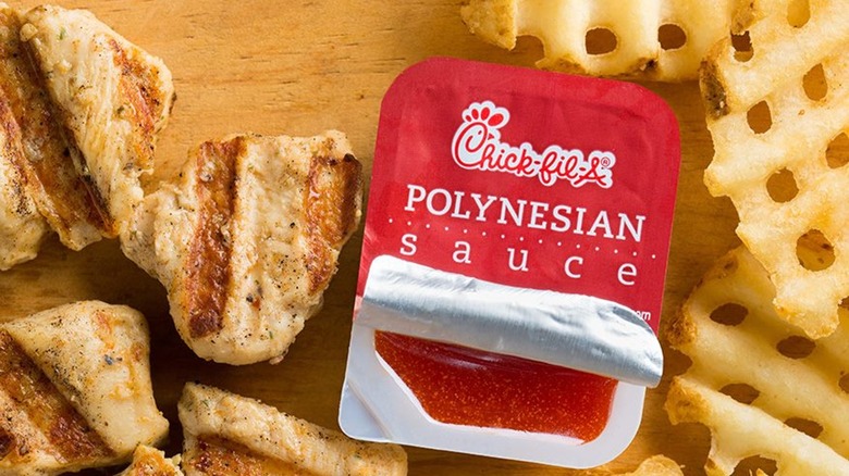 Chick-fil-A Polynesian Sauce grilled nuggets waffle fries