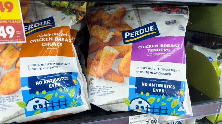 Bags of chicken nuggets and tenders from Perdue