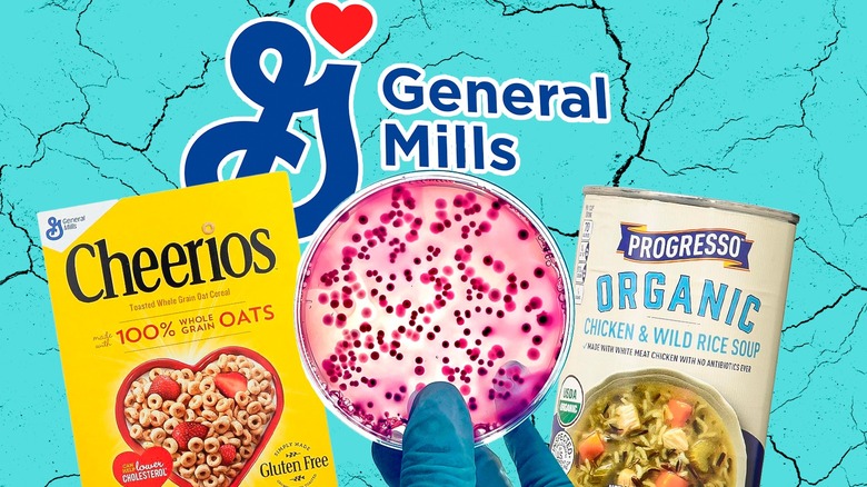 Food products against blue general mills background