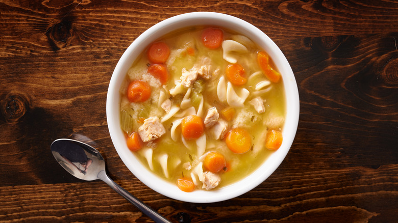 bowl of chicken noodle soup