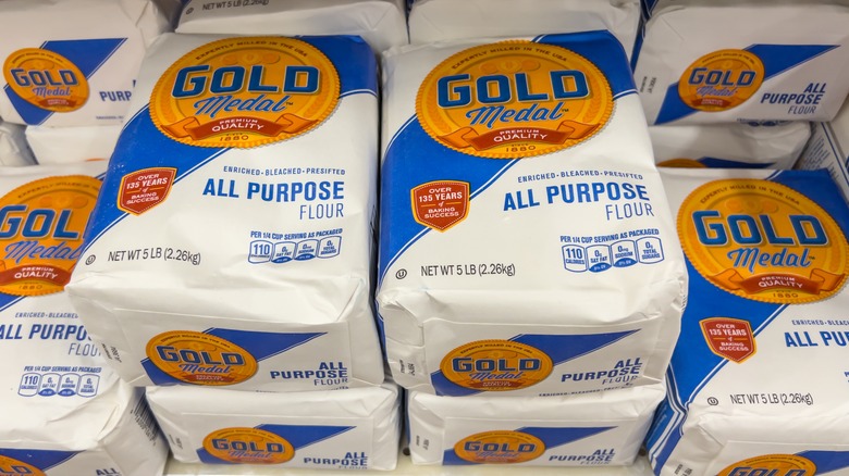 stacked gold medal flour bags