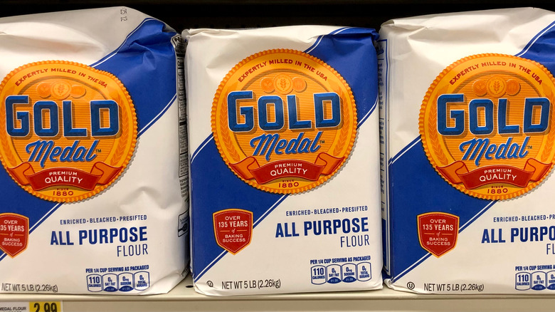 gold medal flour on shelf