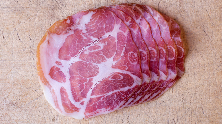 charcuterie coppa meat on board