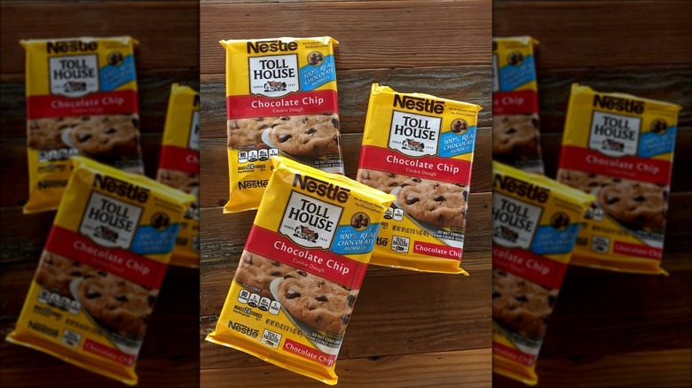 Three packets of Nestlé Toll House Cookie Dough