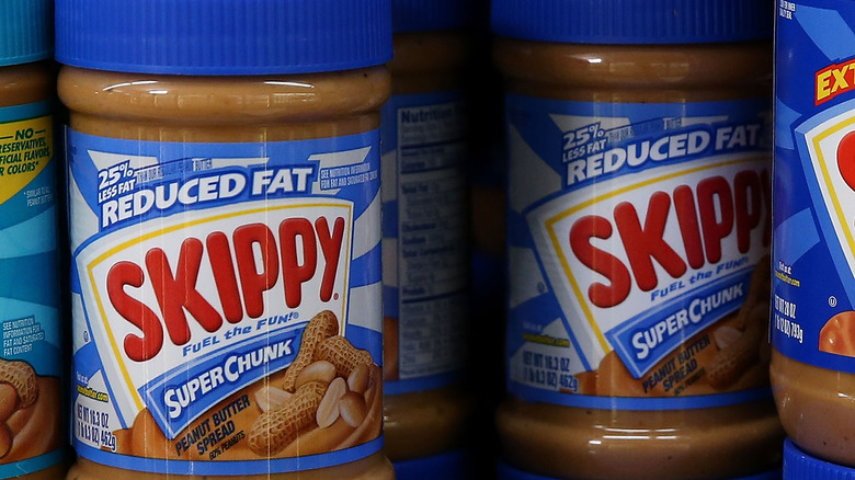 Jars of Skippy reduced fat peanut butter