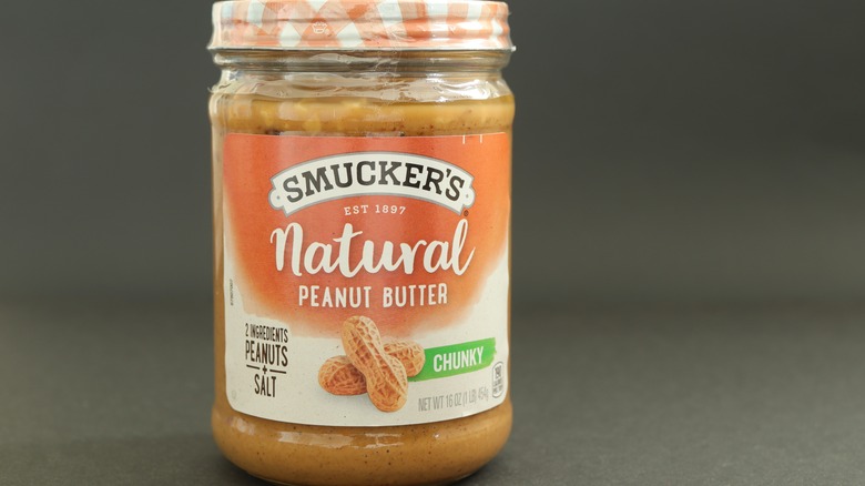 Jar of Smuckers Natural chunky peanut butter