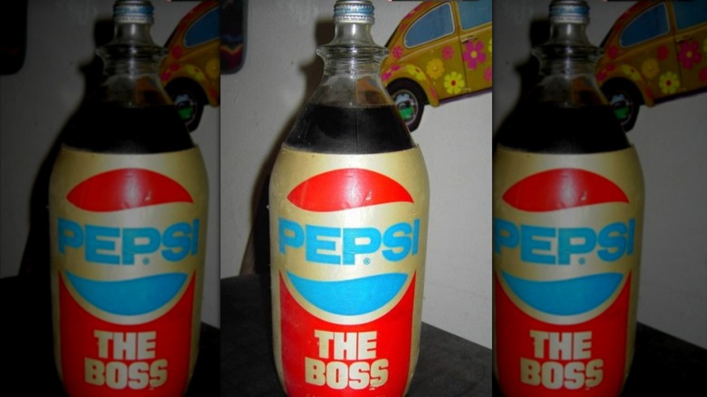 Glass two liter Pepsi bottle