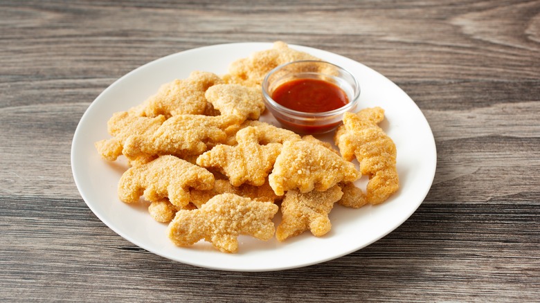 Dinosaur-shaped nuggets