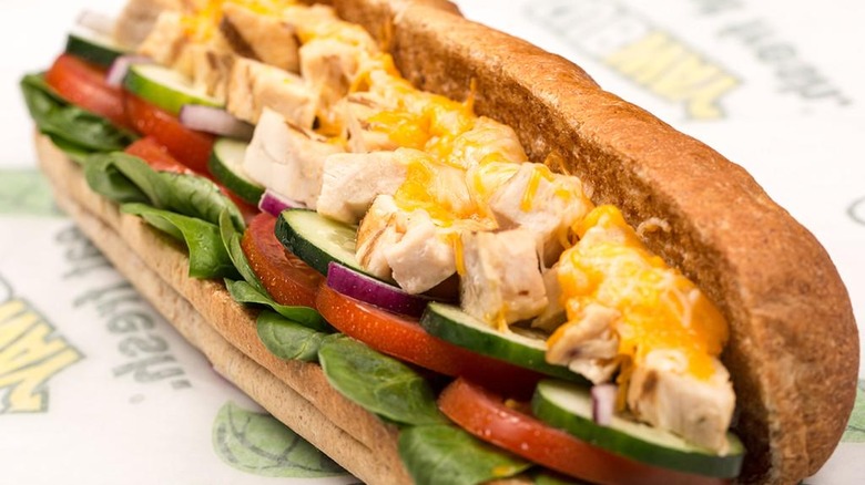 Subway sandwich with chicken strips