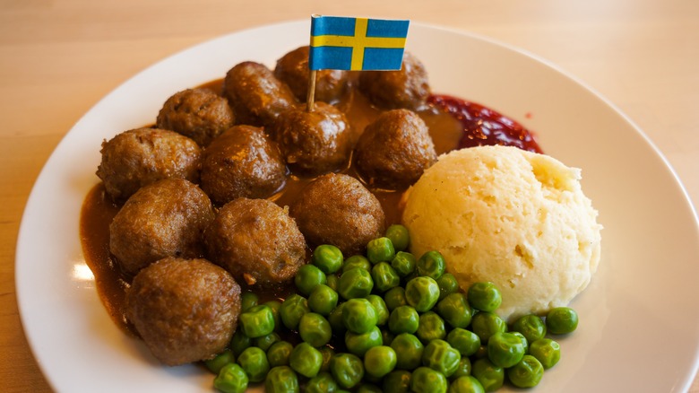 plate of ikea meatballs