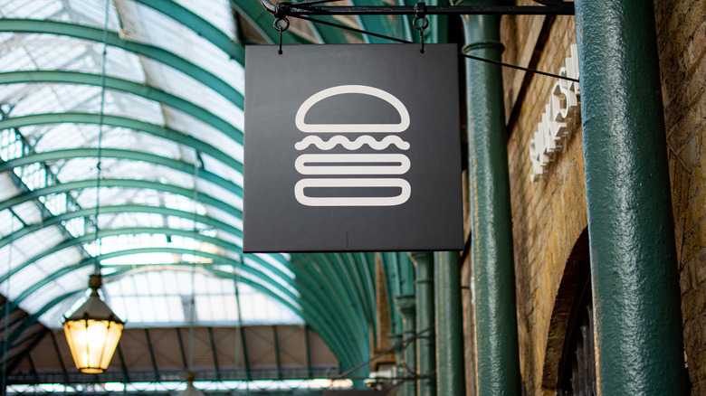 Shake Shack burger logo white black