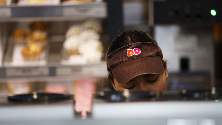 dunkin employee working