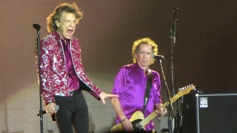 Mick Jagger and Keith Richards playing onstage