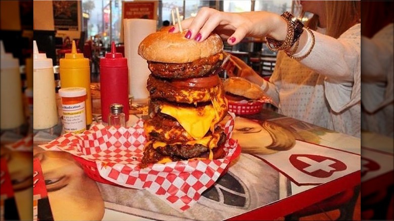 Burger at Heart Attack Grill
