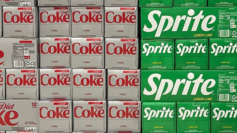 Crates of diet coke and sprite